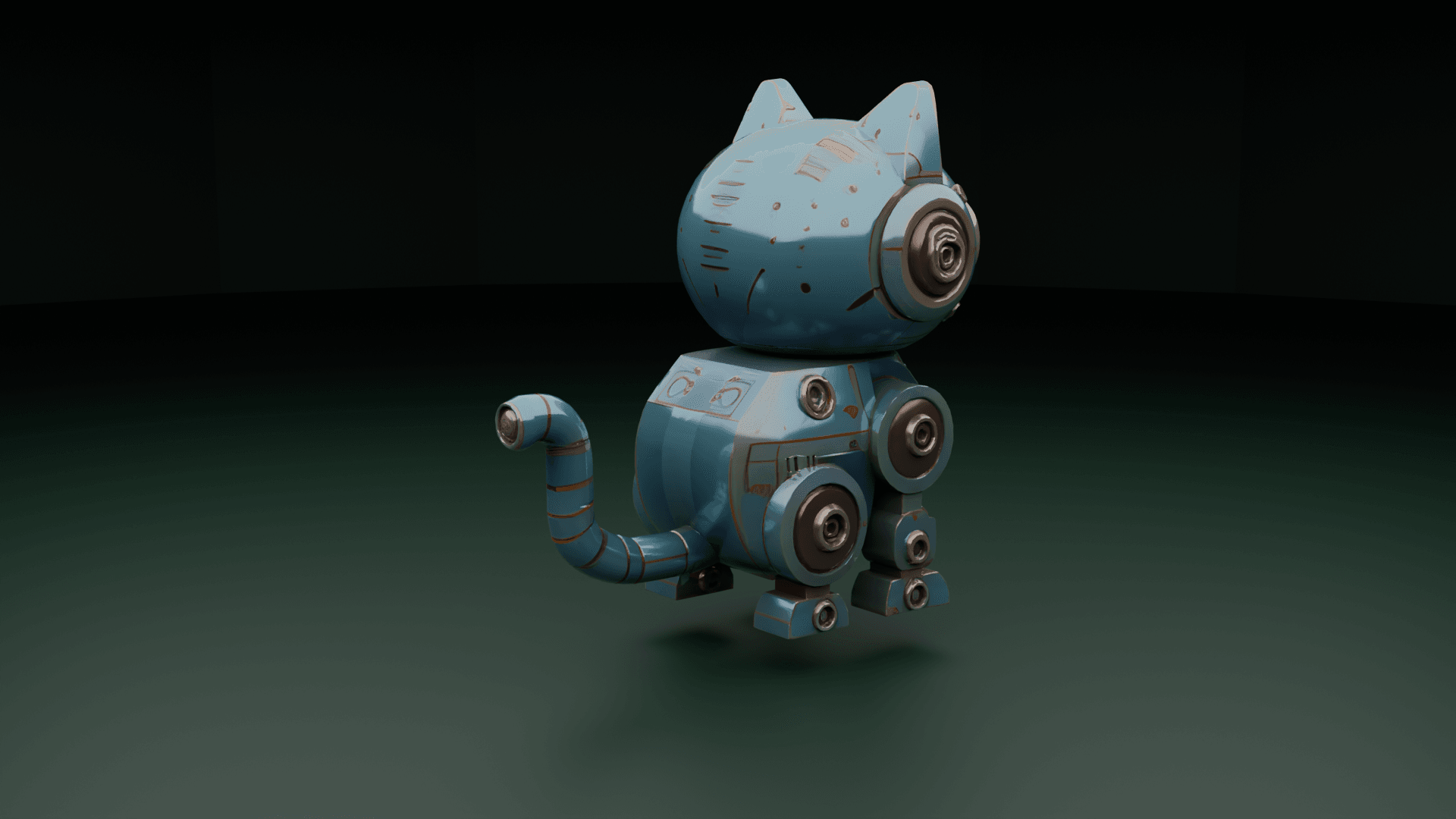 MechaKit Stylized Robot Cat 3d model