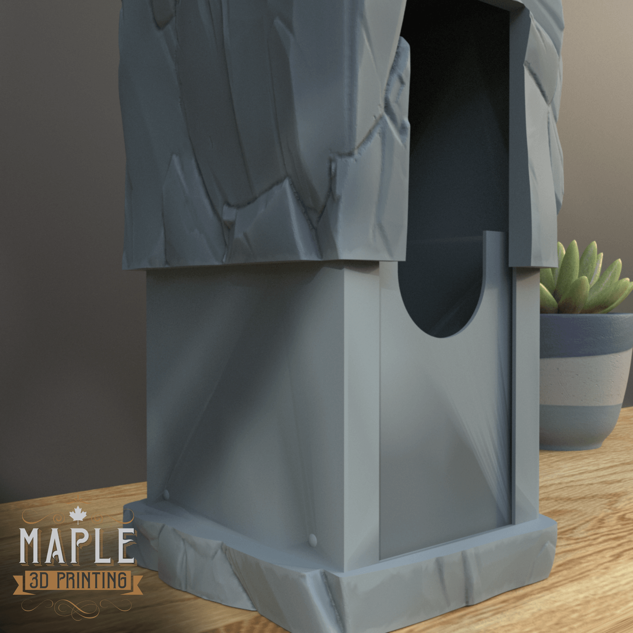 TCG Deck Box - Rock - Support Free 3d model