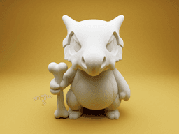 Cubone-Inspired Chibi Figurine – 3D Printable Bone Creature 3d model