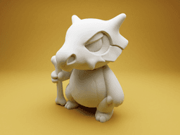 Cubone-Inspired Chibi Figurine – 3D Printable Bone Creature 3d model