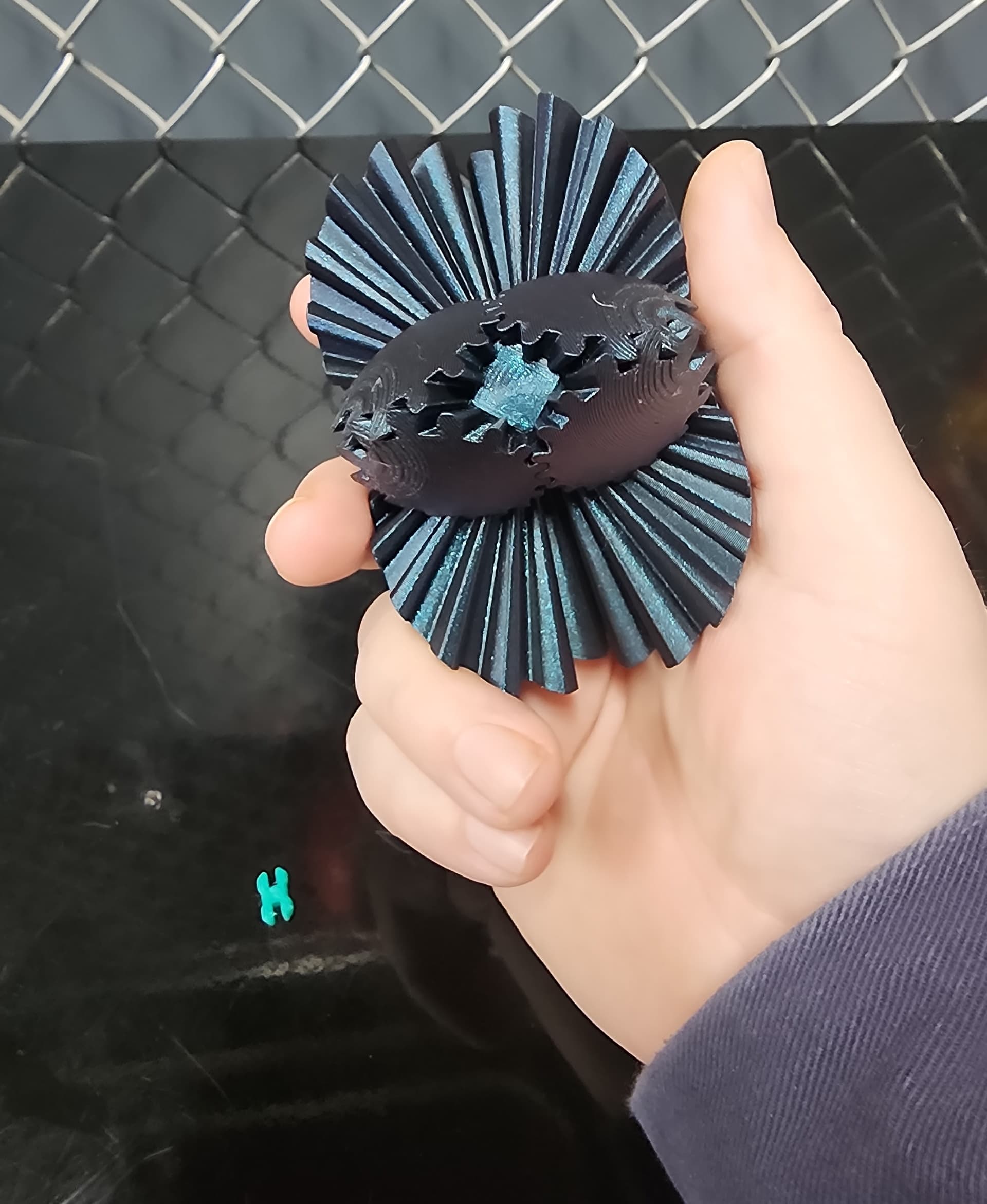 See the pin I printed in TPU. This ball is 65% I had issues with the pla pins breaking at this size. The tpu seems ok. It's a hard tpu.