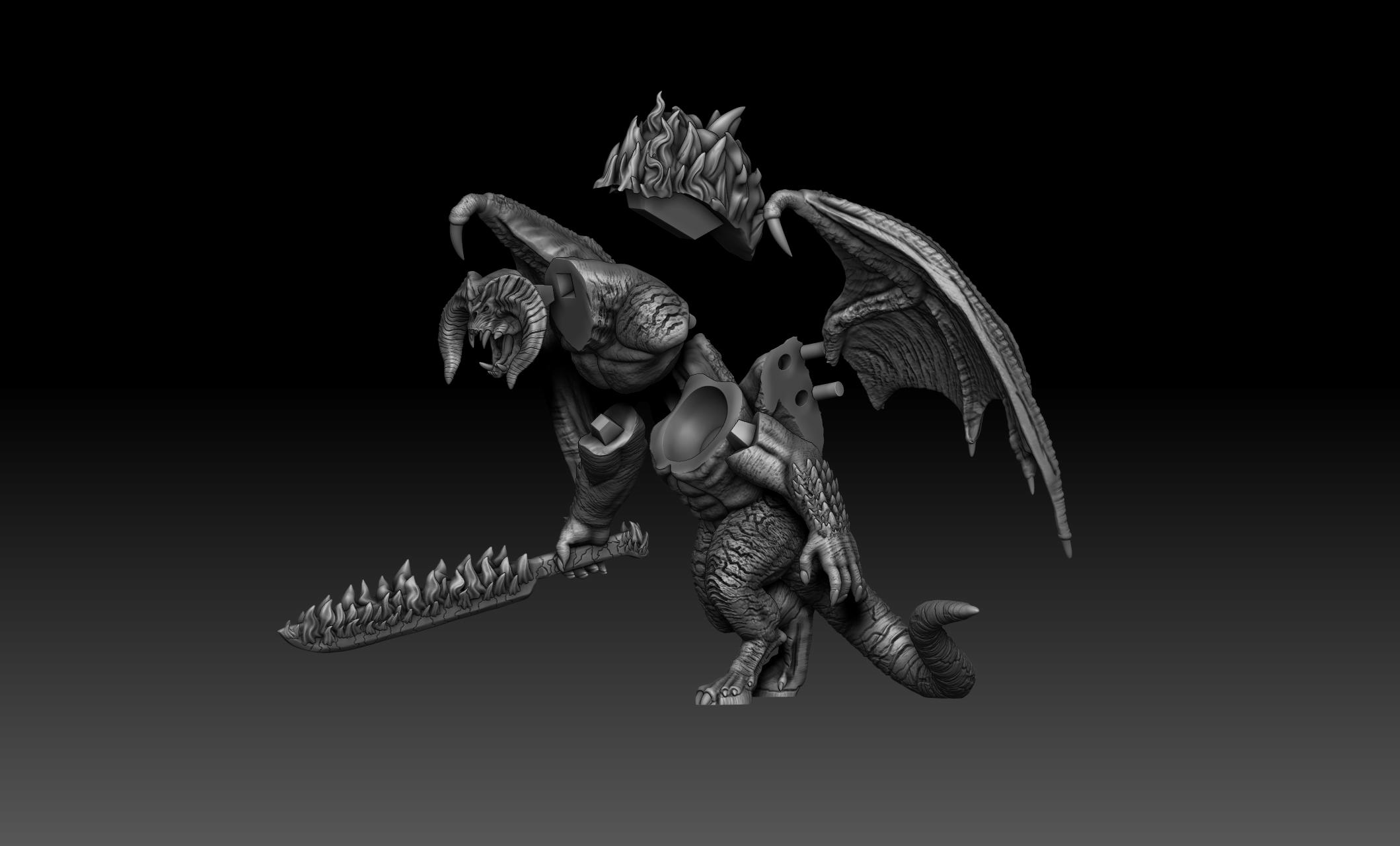Balrog Figure - Lord of the Rings (Pre-Supported) 3d model