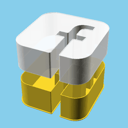 Square Facebook logo, nestable box (v1) 3d model