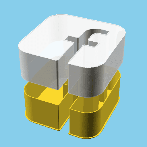 Square Facebook logo, nestable box (v1) 3d model
