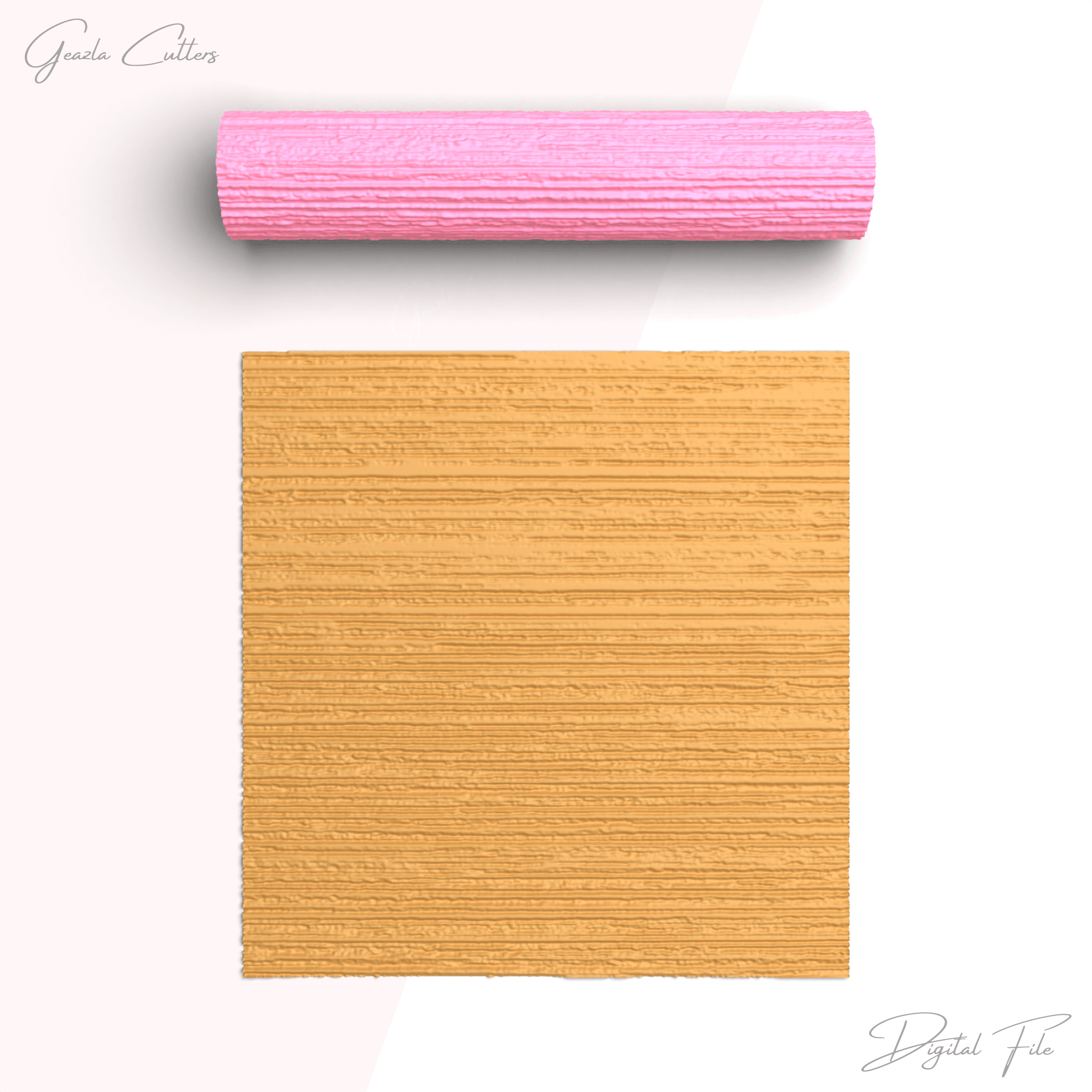 Wood Stripes Texture Roller For Polymer Clay, Wood Clay Texture Rolling Pin, Clay Tool, No: 1427 3d model
