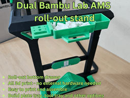 DUAL AMS 1 AND/OR AMS 2 PRO ROLL-OUT STAND 3d model