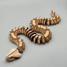 Articulated Gaboon Viper | Pre-Painted + Optional 8mm Glass Eye Version 3d model