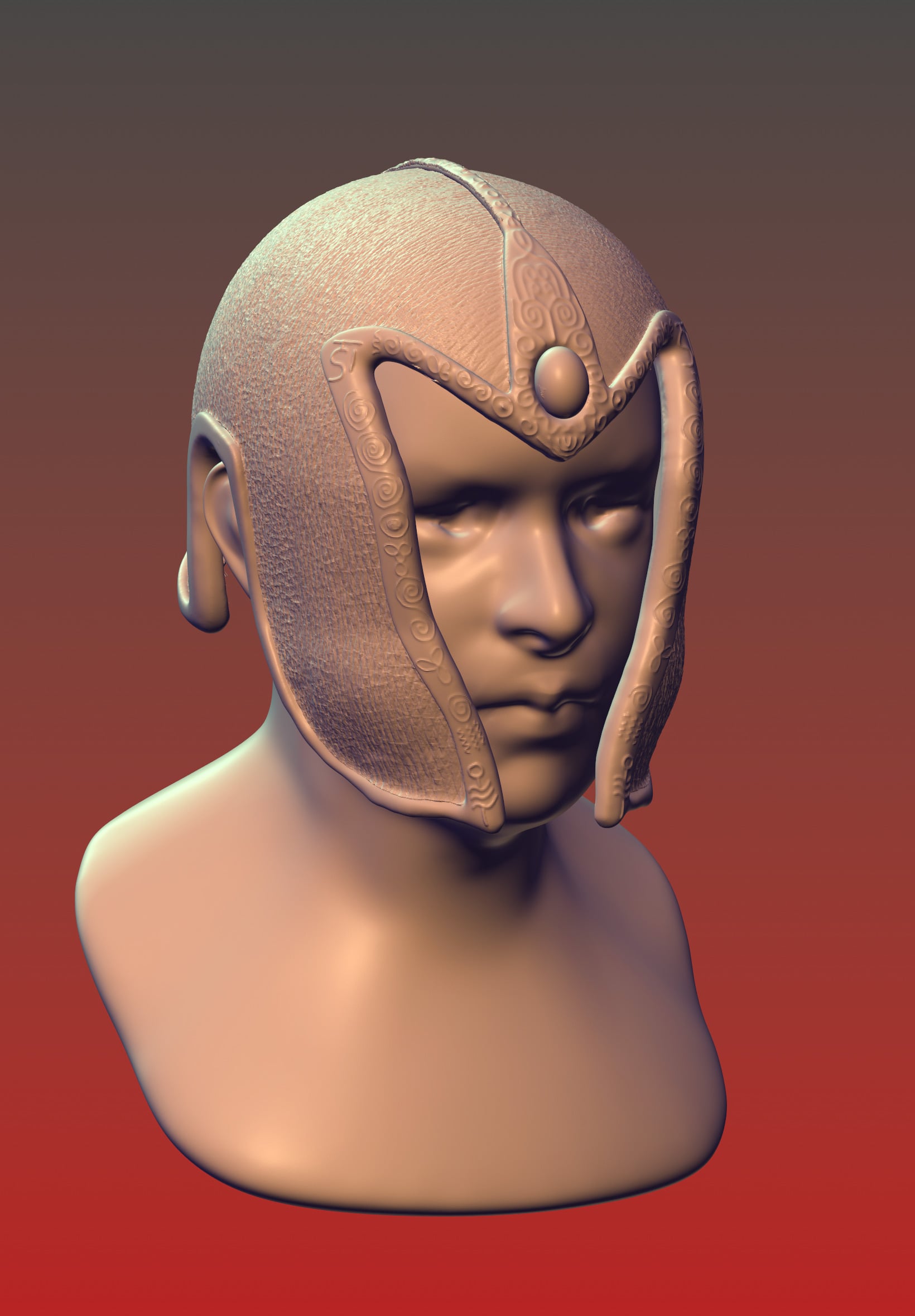 Elven leather helmet 3d model
