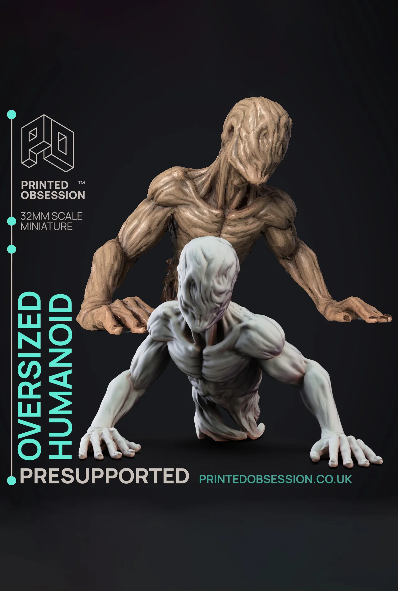 Oversized Humanoid - SCP - PRESUPPORTED - Illustrated and Stats - 32mm scale 3d model