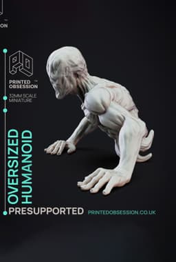 Oversized Humanoid - SCP - PRESUPPORTED - Illustrated and Stats - 32mm scale 3d model