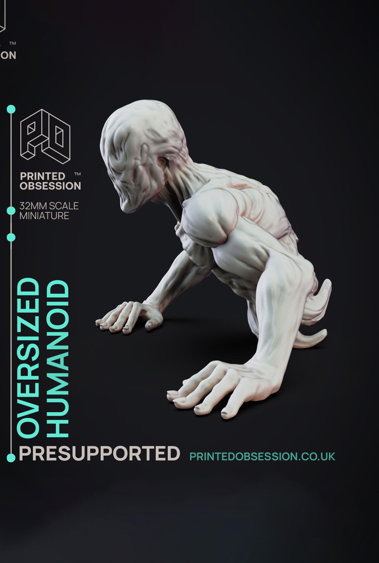 Oversized Humanoid - SCP - PRESUPPORTED - Illustrated and Stats - 32mm scale			 3d model