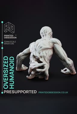Oversized Humanoid - SCP - PRESUPPORTED - Illustrated and Stats - 32mm scale 3d model