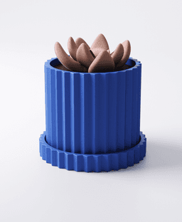 Pleated Planter with Drip Tray 3d model