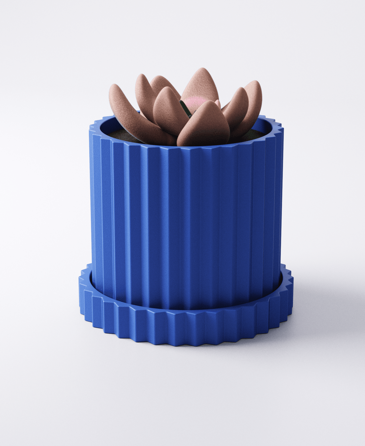 Pleated Planter with Drip Tray 3d model