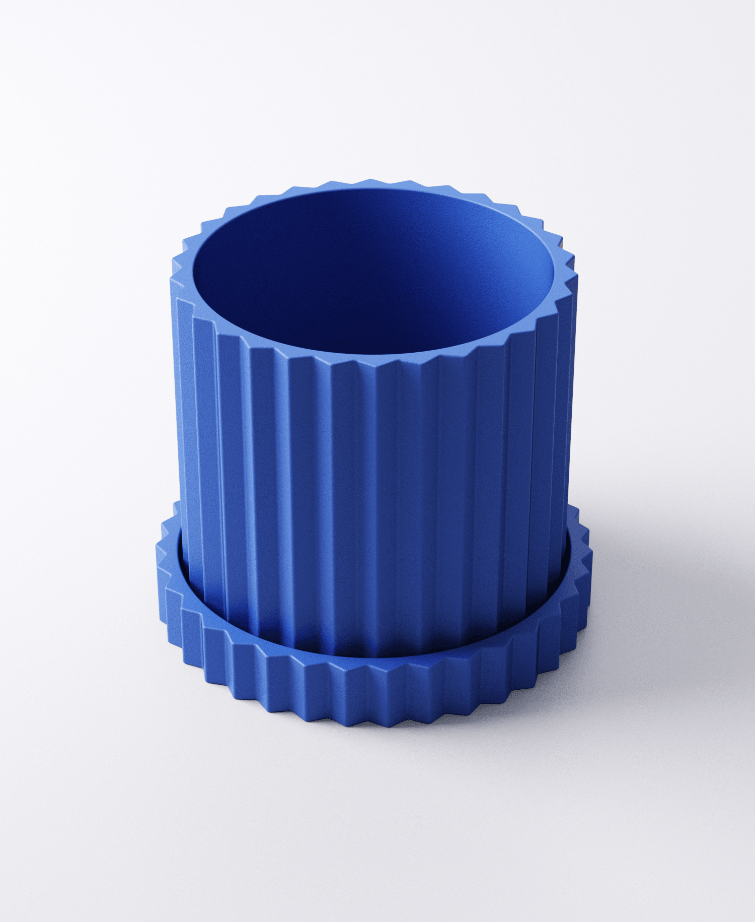 Pleated Planter with Drip Tray 3d model