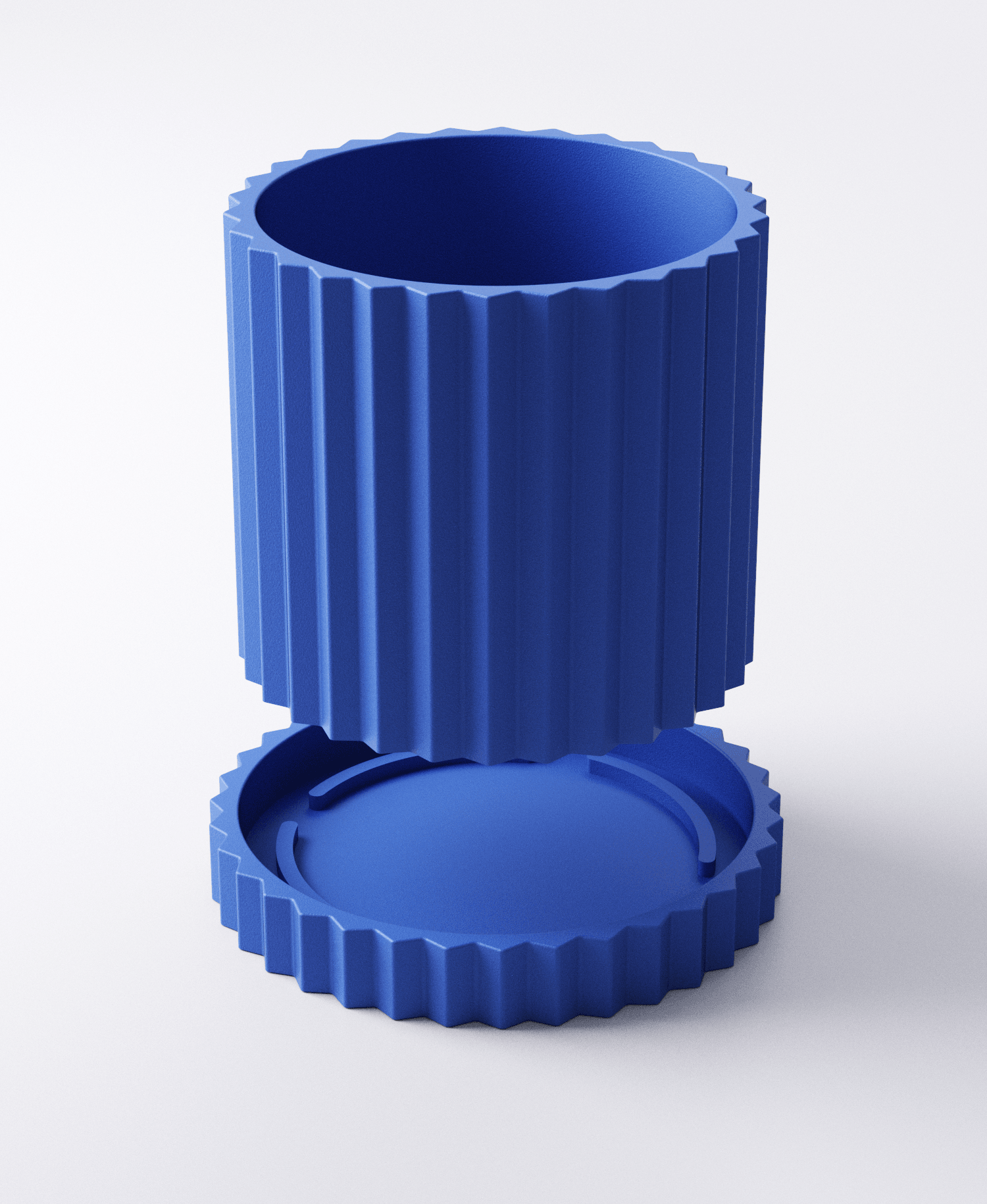 Pleated Planter with Drip Tray 3d model