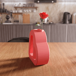 Geometric Hollow Heart Vase 3d model