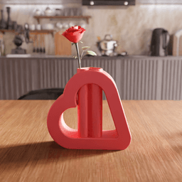 Geometric Hollow Heart Vase 3d model