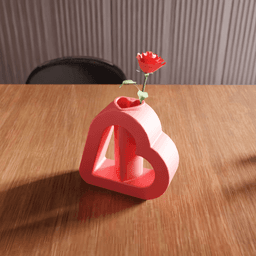 Geometric Hollow Heart Vase 3d model