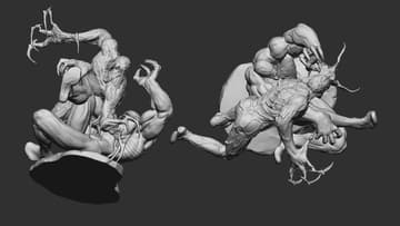 Venom Vs Carnage Statue 3d model