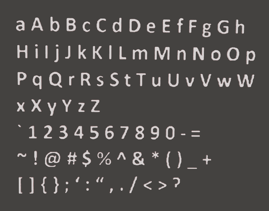 Calibri Letters Font 3d model