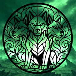 Cerberus 2D stained glass art 3d model