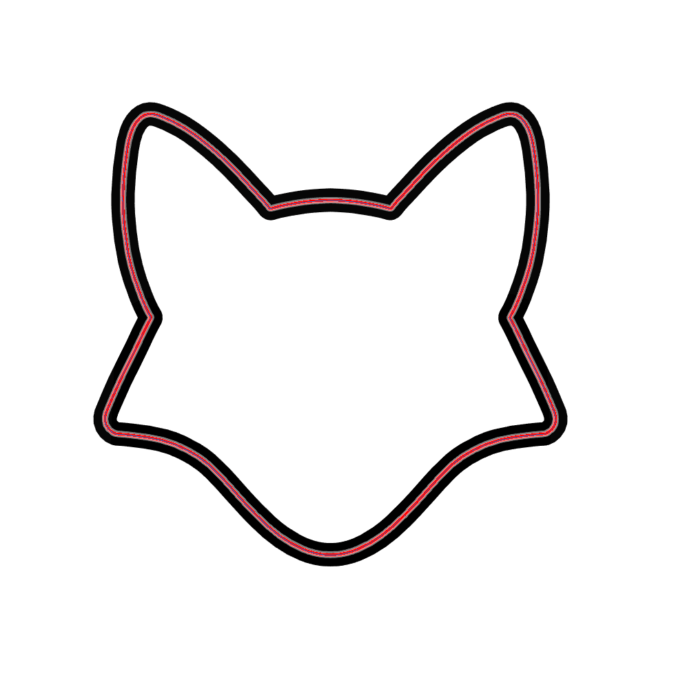 Fox Face Cookie Cutter STL File - 4 inches 3d model