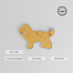 Montessori Bloodhound Puzzle, 3-Level Learning Tray, 9/15/24 pcs STL, Animal Tracker Dog Breed Pet Canine PRODUCT_8157 3d model