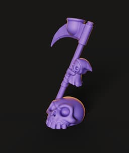 Mini Grim Reaper STL | Gothic Figurine 3D Print | Skull Base 3d model