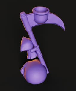 Mini Grim Reaper STL | Gothic Figurine 3D Print | Skull Base 3d model