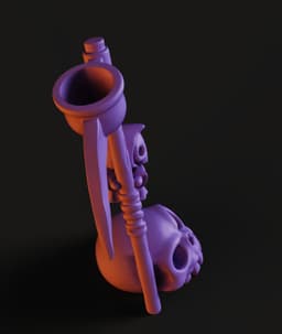 Mini Grim Reaper STL | Gothic Figurine 3D Print | Skull Base 3d model