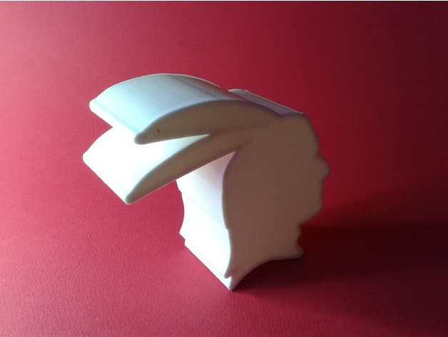 Native American profile silhouette, nestable box (v1) 3d model
