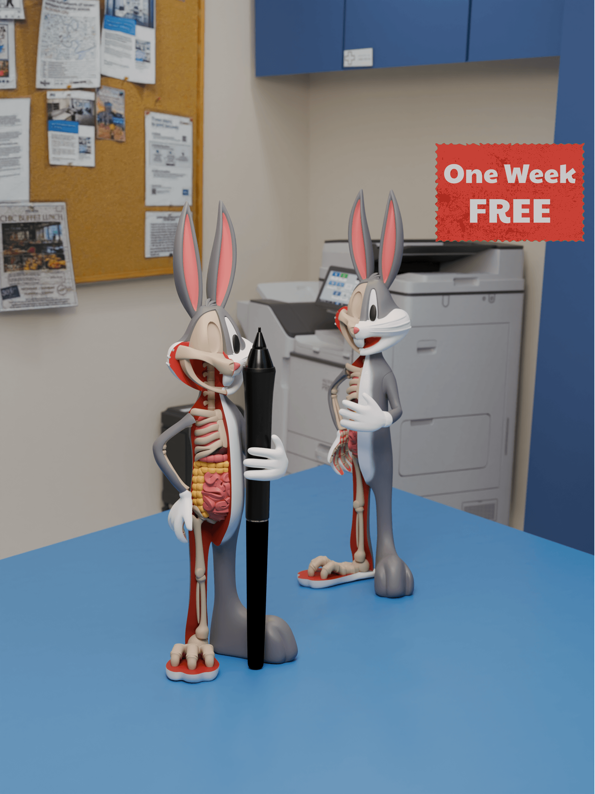 Anatomical Wabbit Pen Holder 3d model