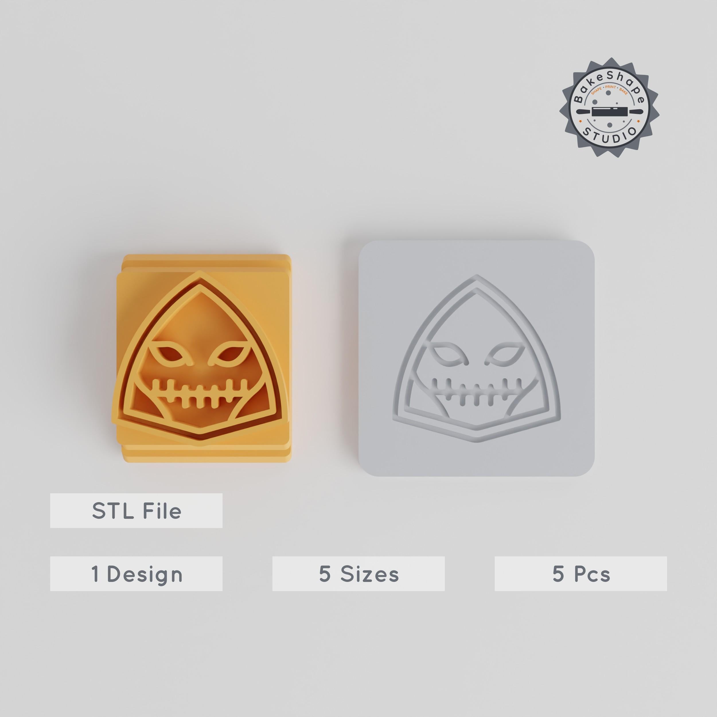 Skull Stamp Tile Set, 5 Sizes, Perfect for Clay, Cookies & Fondant, Halloween & Horror DIY PRODUCT_1885 3d model