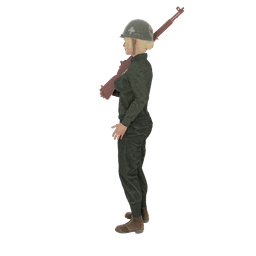 Female American Soldier v2 3d model
