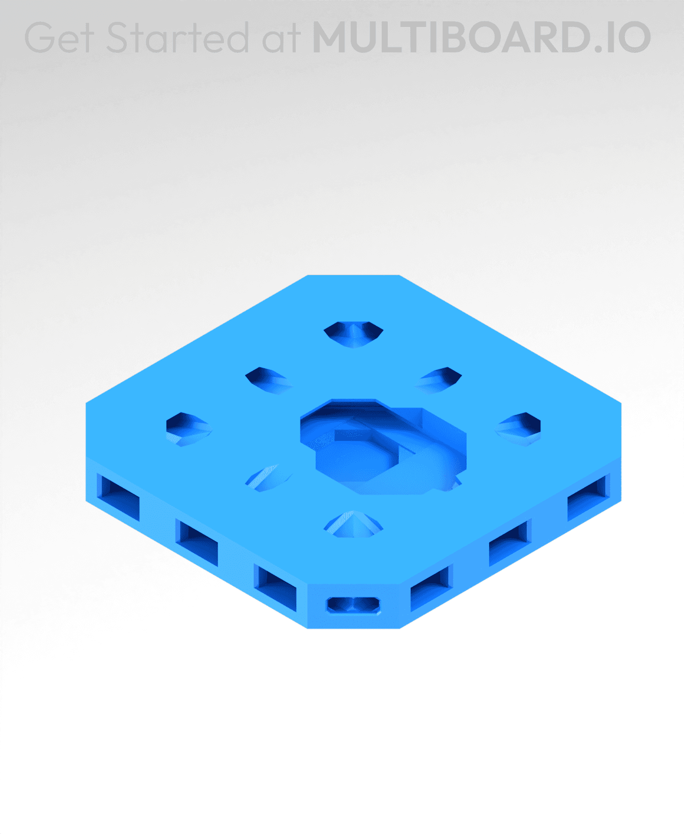 2x2 MU - Point Hole MU - MultiBoard Plate 3d model