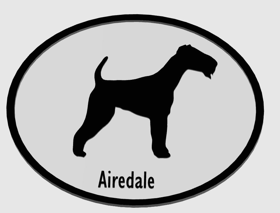 Airedale Dog Breed Plaque 3d model