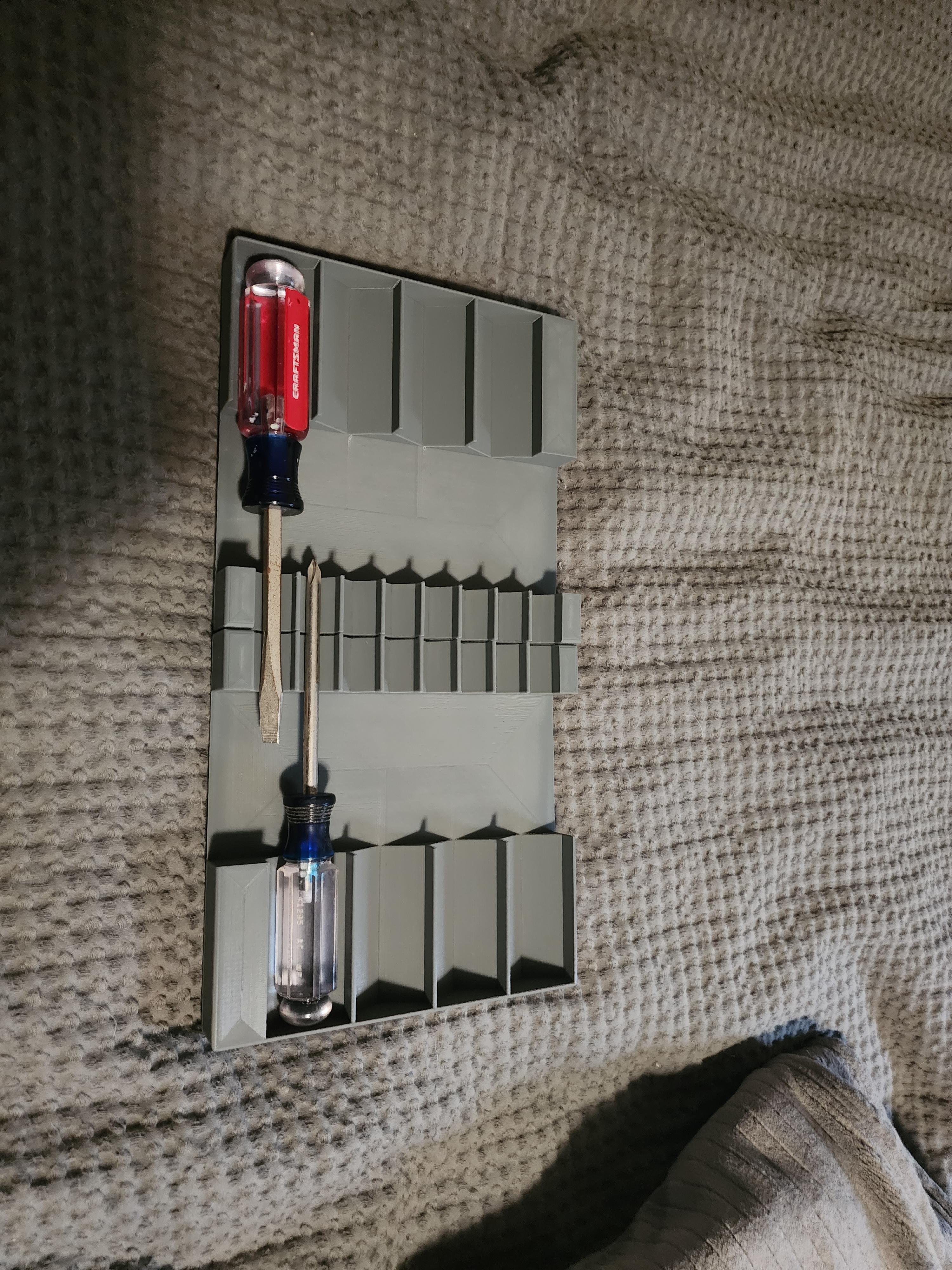 Gridfinity Drawer friendly screwdriver tray 3d model