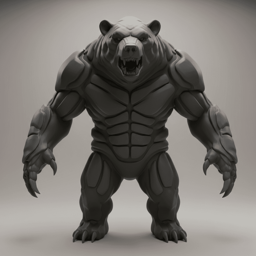 Bio Mechanical Bear Beast Premium STL File 3d model