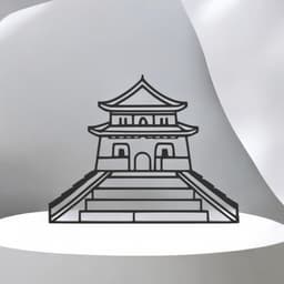Great Wall Of China Line Art - Desktop Line Art 3d model