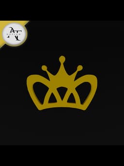 Simple Crown Symbol - 2D Art 3d model