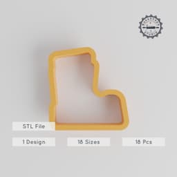 Boot Shape Cutter, Sizes 0.75"-5.00", Cookie & Fondant Cutting, Space Theme, 18 Piece Set PRODUCT_3632 3d model