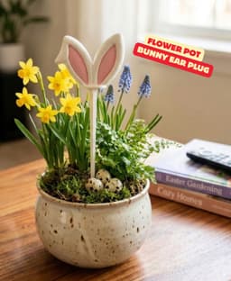 BUNNY EAR FLOWER POT PLUG / MODERN EASTER DECOR / CUTE EASTER EARS / SPRING DECOR 3d model