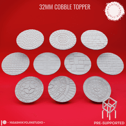 Basing Toppers - Cobble - 32mm (Pre-Supported) 3d model