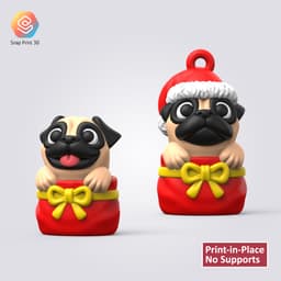 Christmas Pug 3d model