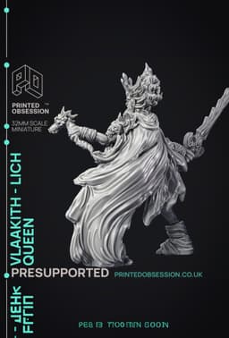 Vlaakith - Lich Queen - Gyth - PRE SUPPORTED - D&D 32mm 3d model