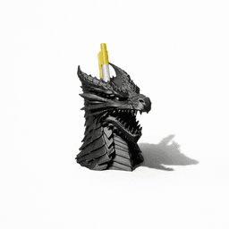 DRAGON PEN HOLDER – DESK ORGANIZER & EYE-CATCHING DRAGON BUST / GOTHIC DECOR / DARK DECOR / DESK 3d model