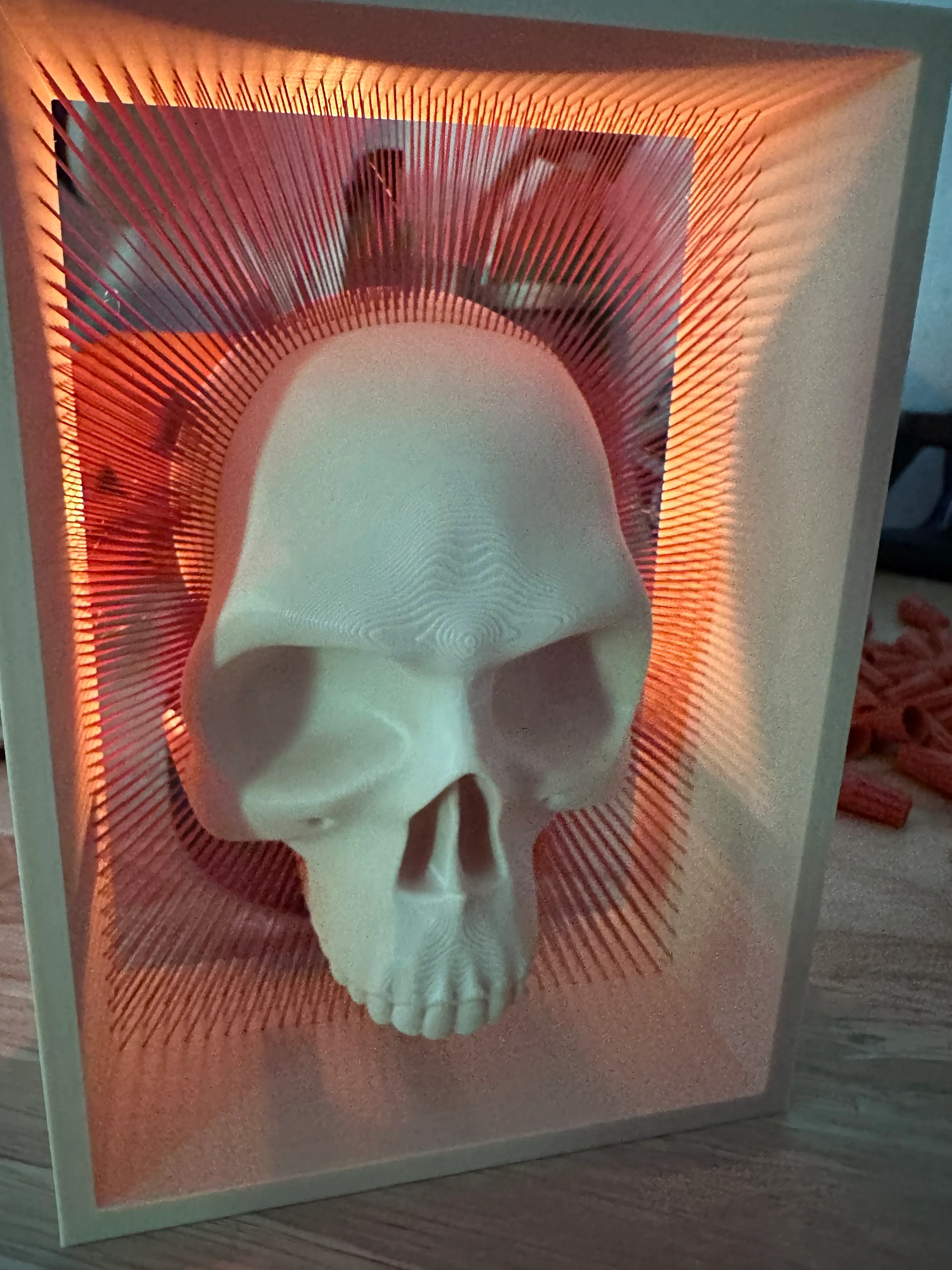 SPOOKY SKULL SHADOW BOX - STRING MODEL 3d model