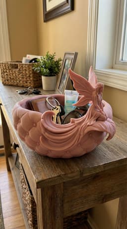 Fairy Entryway Catchall Bowl – Tufted Fantasy Key Holder Organizer Home Decor 3d model