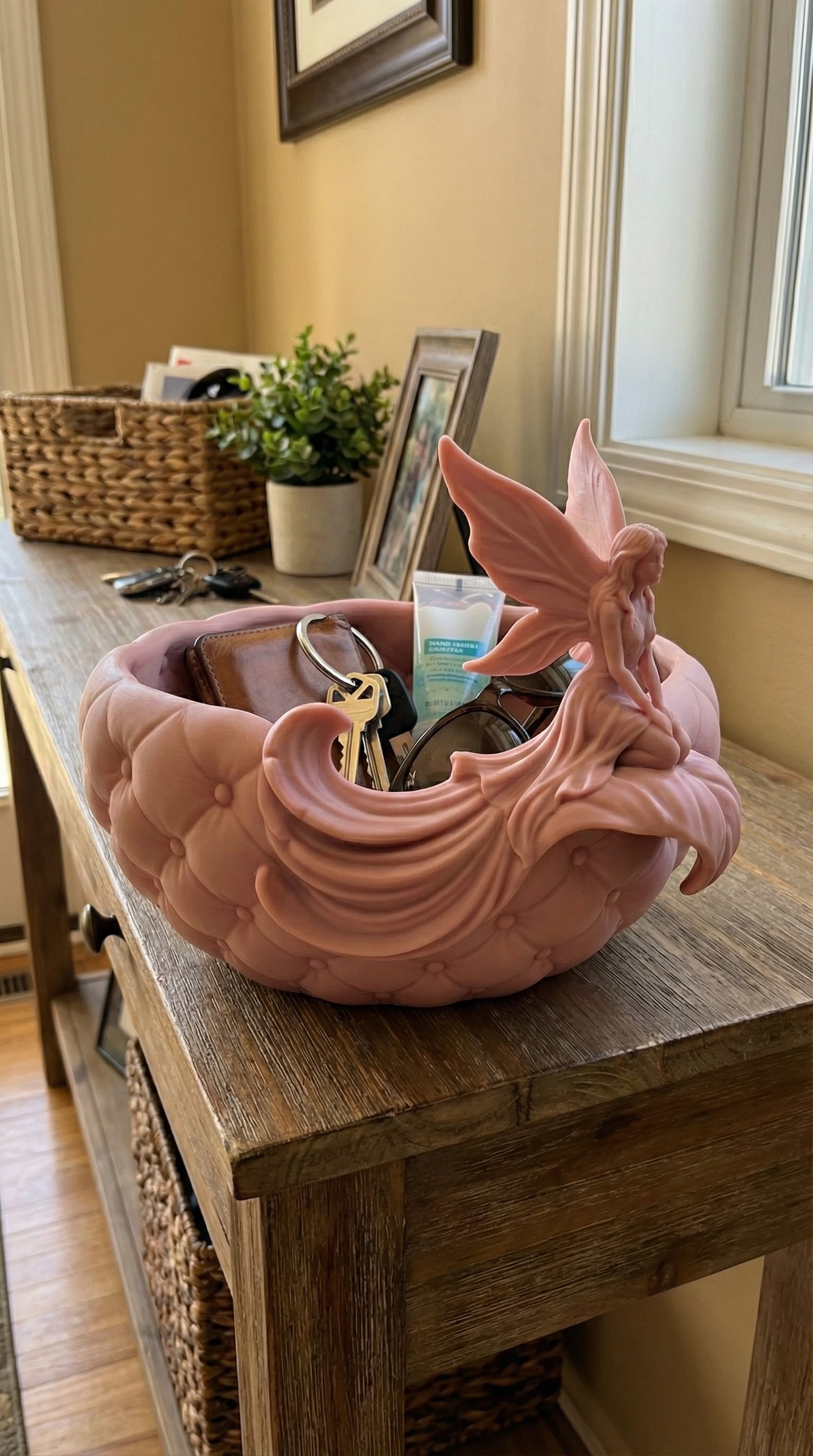 Fairy Entryway Catchall Bowl – Tufted Fantasy Key Holder Organizer Home Decor 3d model